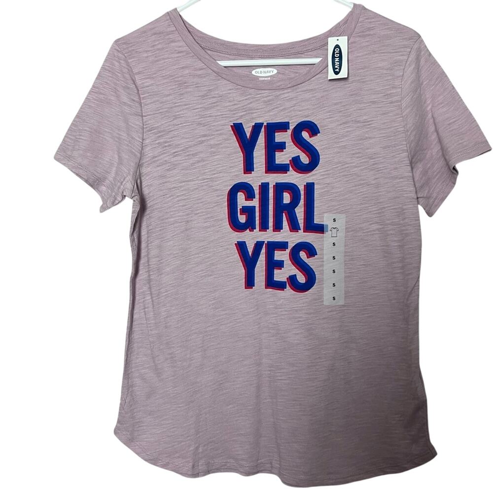 Old Navy Yes Girl Yes Womens Graphic Short Sleeve Tee Sz S